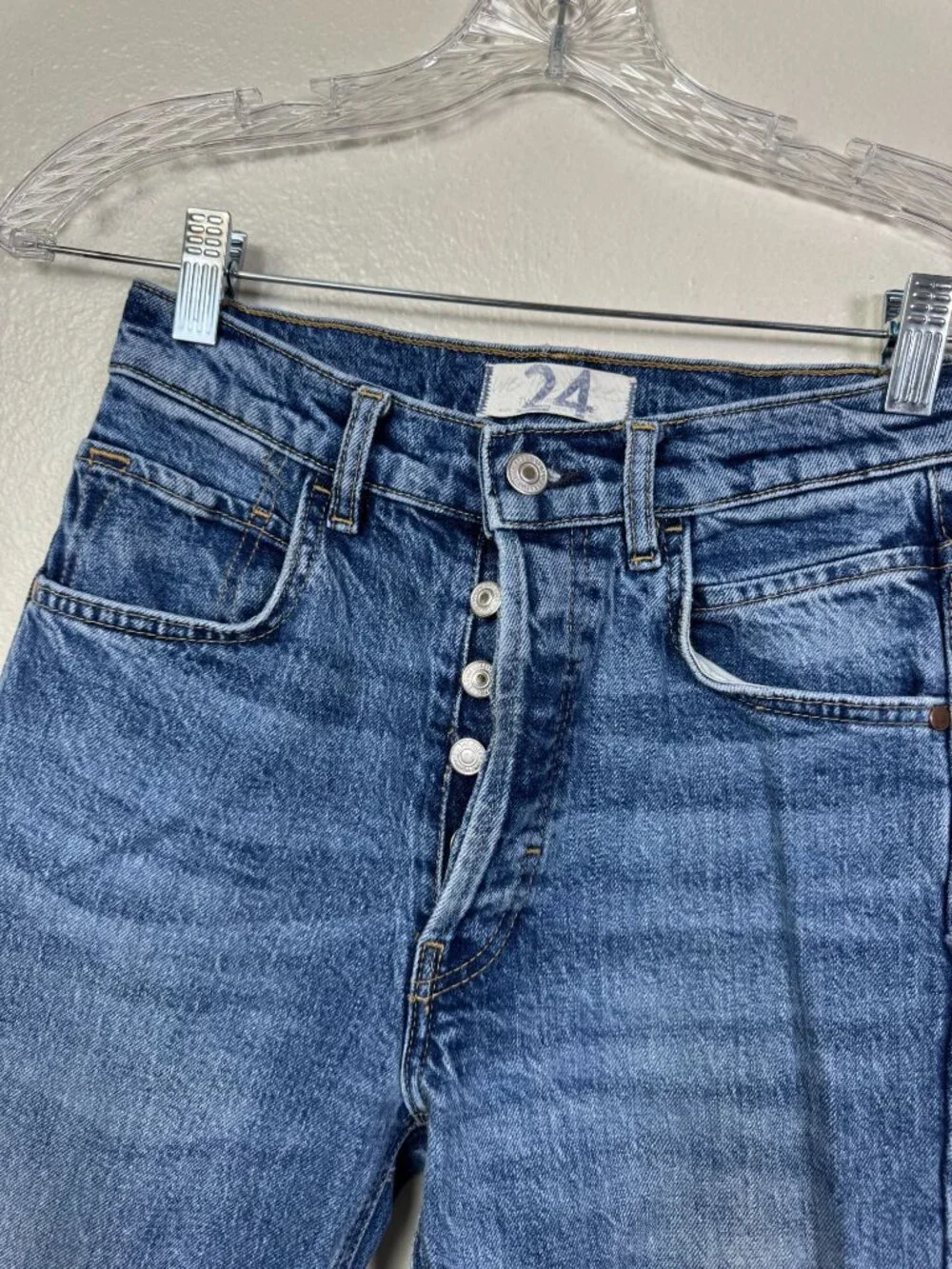 Free People French Girl Flare Jeans size 24 Blue Denim Western Cowgirl Country